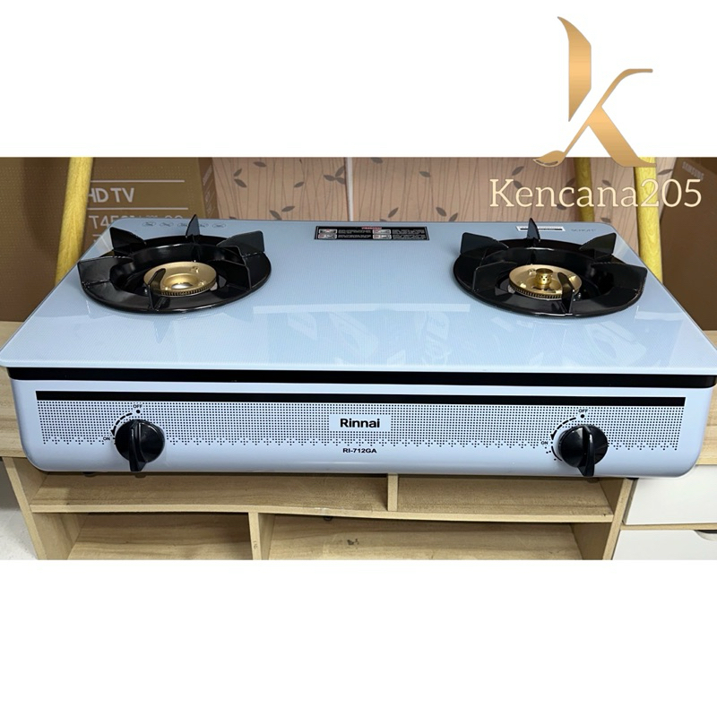 Kompor Gas Rinnai Rinai RI-712GA(OB) RI-712GAOB RI 712 GA OB GAOB Kaca Tempered Biru