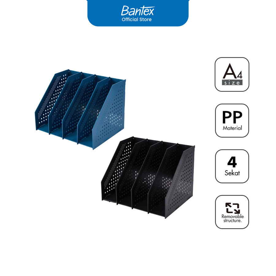 

Bantex Magazine Holder / File Tray / Rak Buku Majalah Bahan PP Dapat Dilipat | 4 Sekat # BJ7694