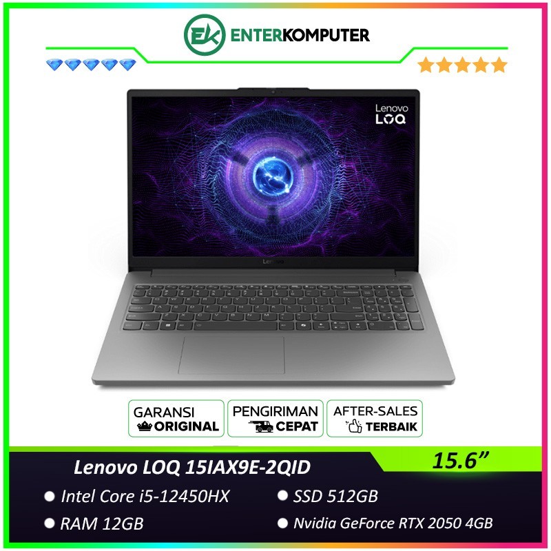 Lenovo LOQ 15IAX9E-2QID - Core i5-12450HX RAM 12GB