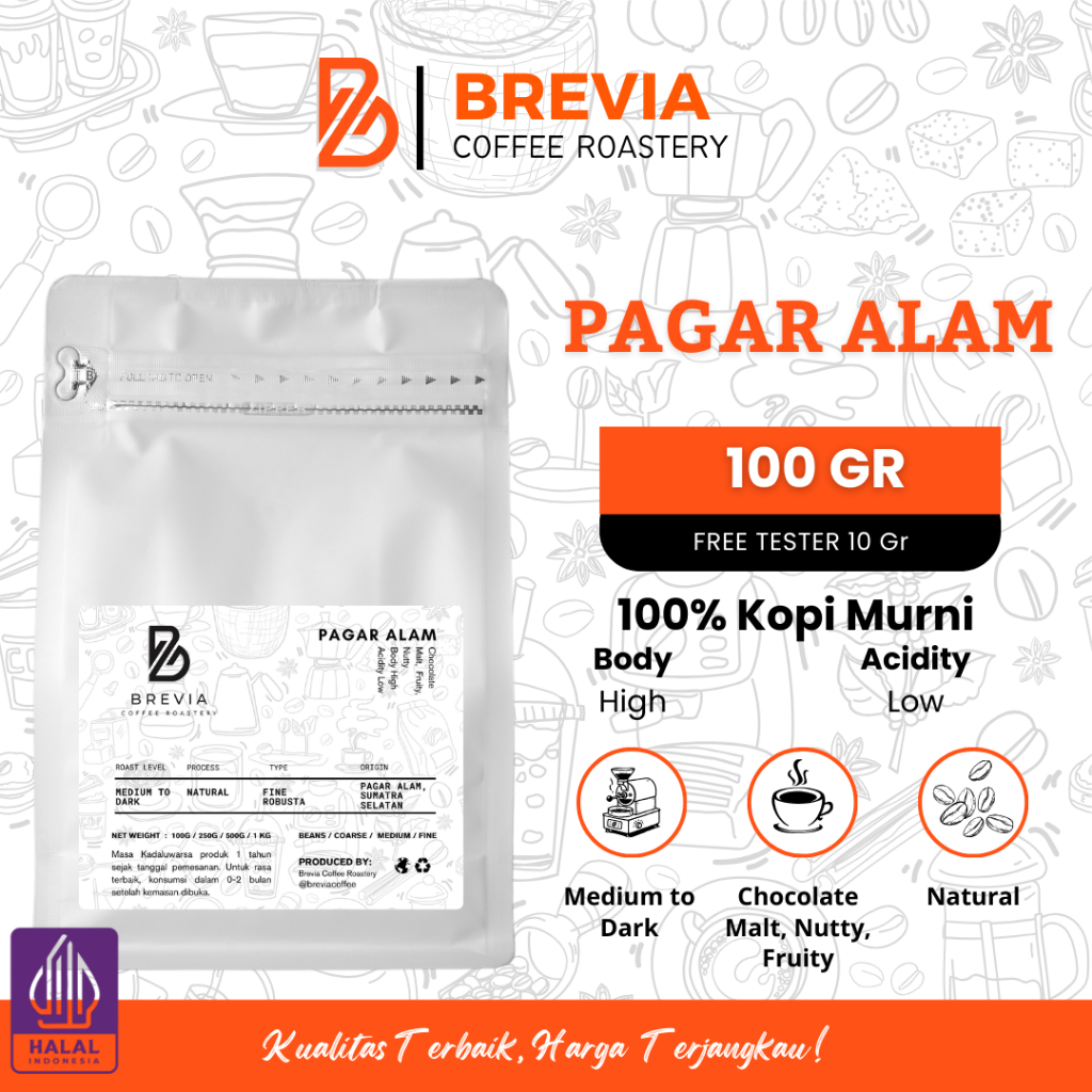 

Kopi Robusta Pagar Alam Bubuk Murni Biji Premium 100gr