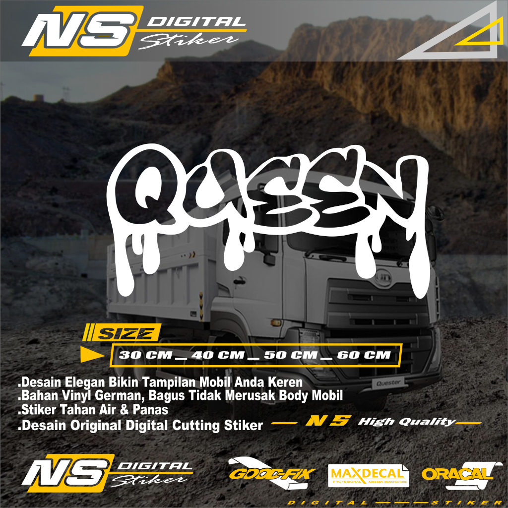 Stiker Mobil Variasi Kaca Bodi Samping Kata Kata Truk Canter Pick Up granmax L300 Keren Tulisan quee