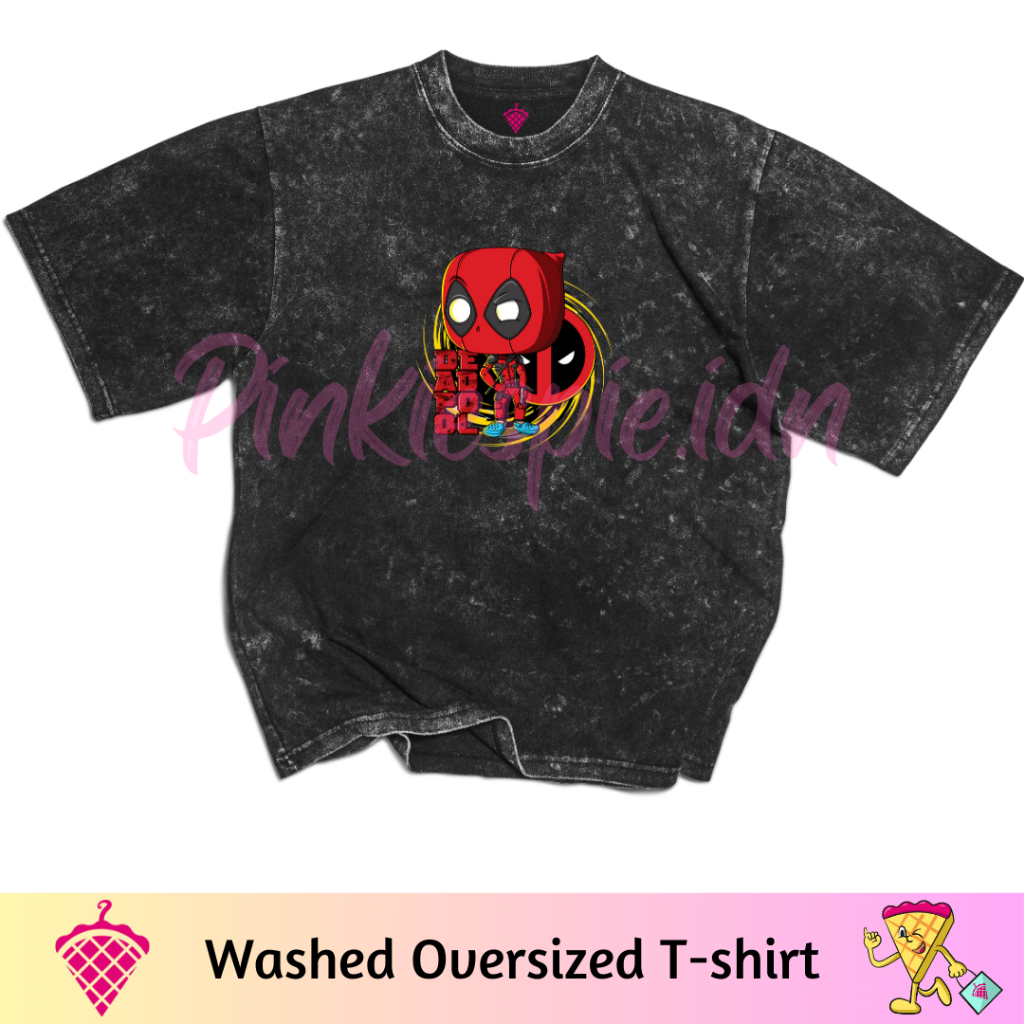 Pinkiespie.Idn Kaos Marvel Deadpool Fiksi Ilmiah Sci Fi Basic, Washed, Oversize, Regular, Crop Top, 