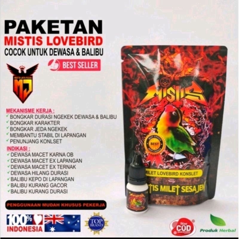 Sepaket mistis pakan burung Lovebird dan vitamin burung lovebird Vitamin Penggacor Burung dan Pakan 