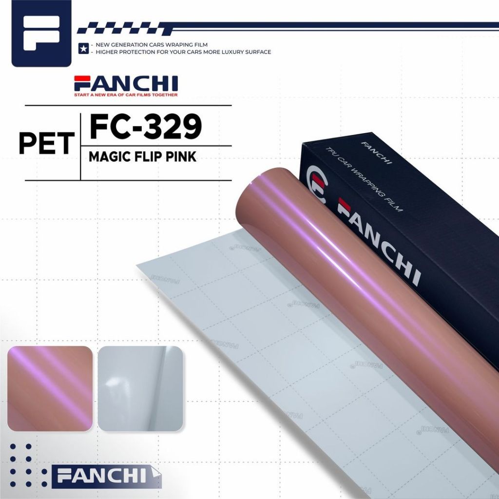 

ROLL 50Cm Sticker FANCHI FC-329 Magic Candy Color Flip Pink Purple