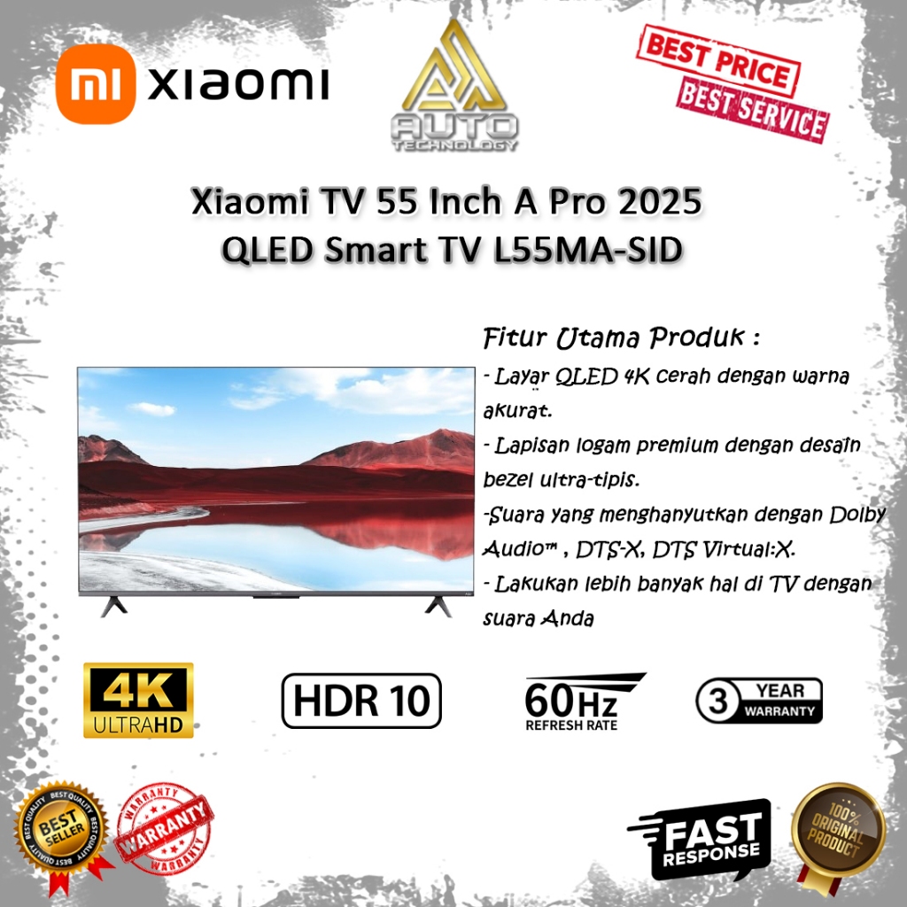 Xiaomi TV 55 Inch A Pro 2025 QLED Smart TV L55MA-SID