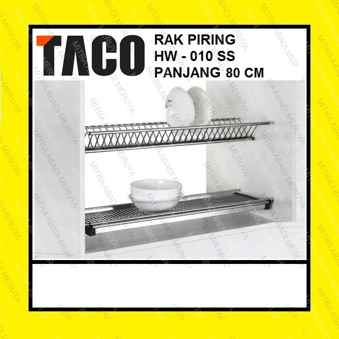 Rak Piring TACO HW 010SS 80CM Gantung Cabinet 2 Susun Stainless