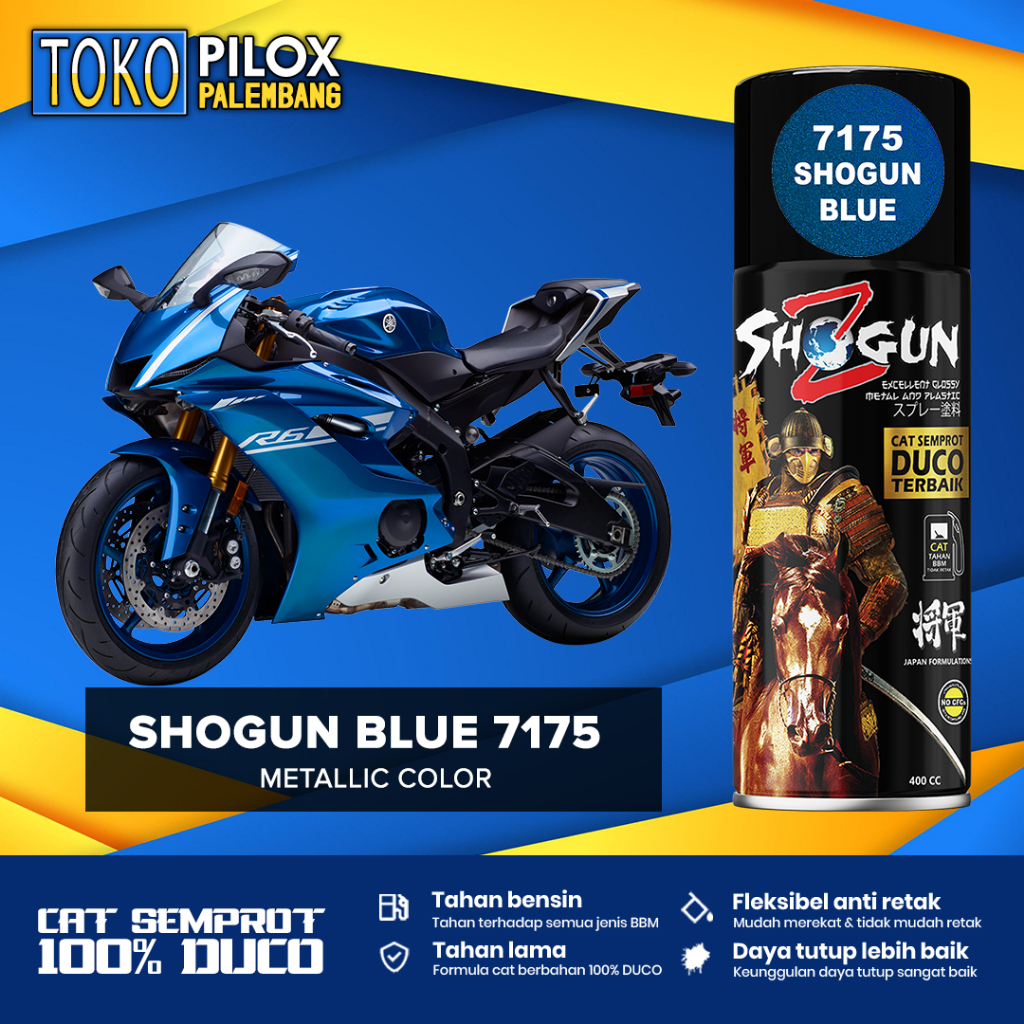 Cat Semprot Pilox Biru Muda Metalik - Shogun Z Duco Shogun Blue 7175 400cc