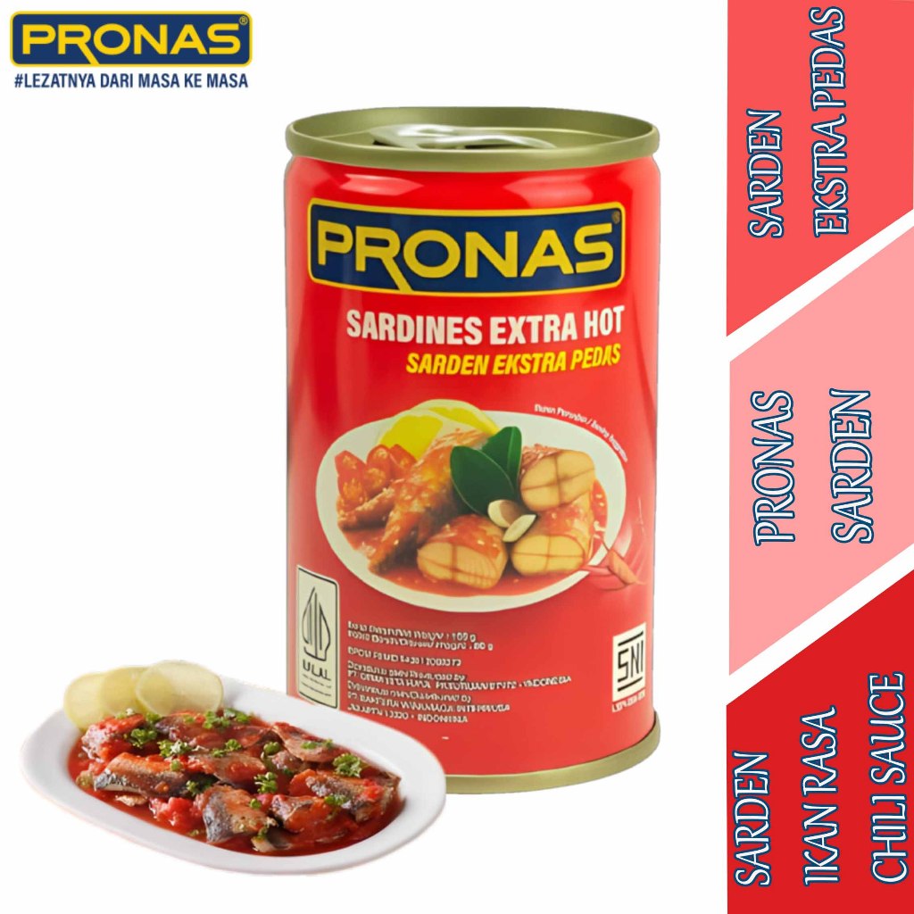 

Sarden Chili Sauce - Pronas Sarden - Ikan Sardines Kaleng - 155gr