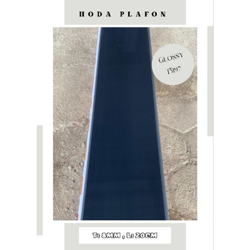 Plafon PVC Hitam GLOSSY HODA T517 (Perlembar)