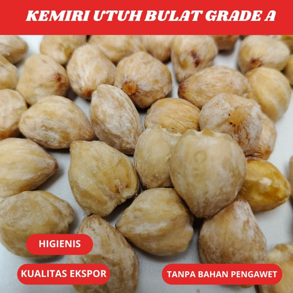 Kemiri Utuh / Kemiri Bulat Utuh Organik