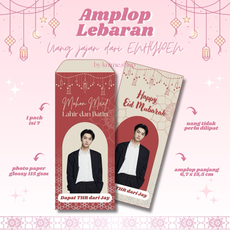 

ISI 7 ENHYPEN Amplop LEBARAN Panjang Jumbo KPOP Edisi Hari Raya Idul Fitri by knime.shop