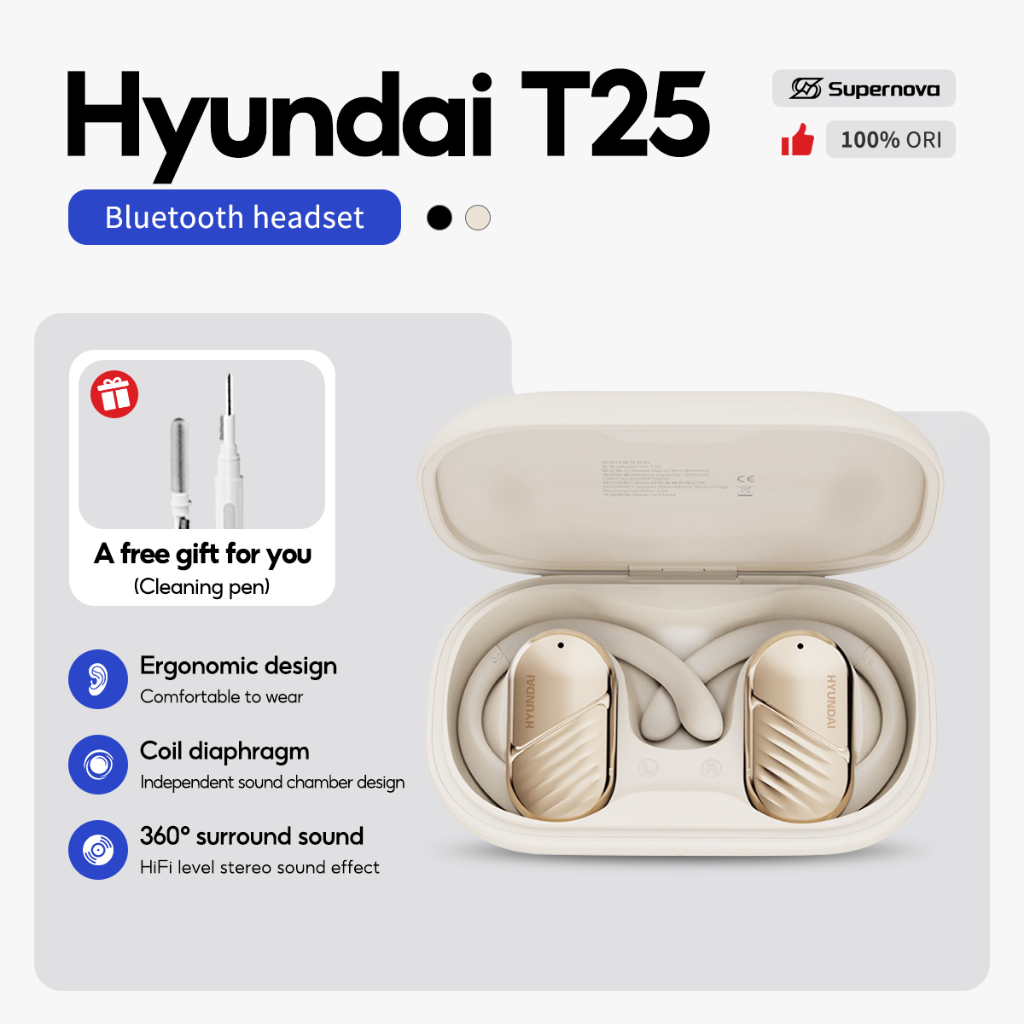 Supernova x Hyundai T25 TWS Earphone Wireless Tws Bluetooth Headset Earhook