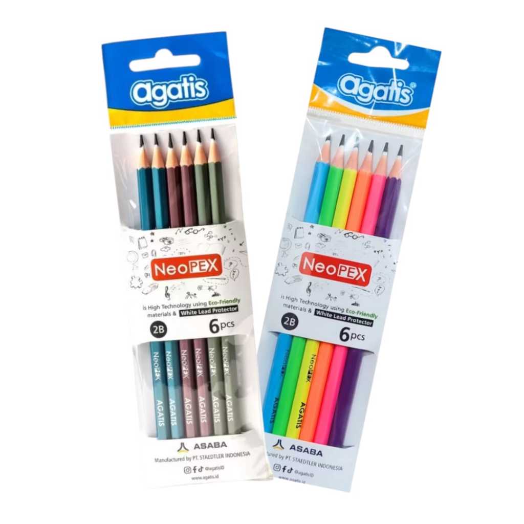 

AGATIS - PENSIL 11GNH-2B WARNA METALIC DAN NEON / PENSIL AGATIS SET-6