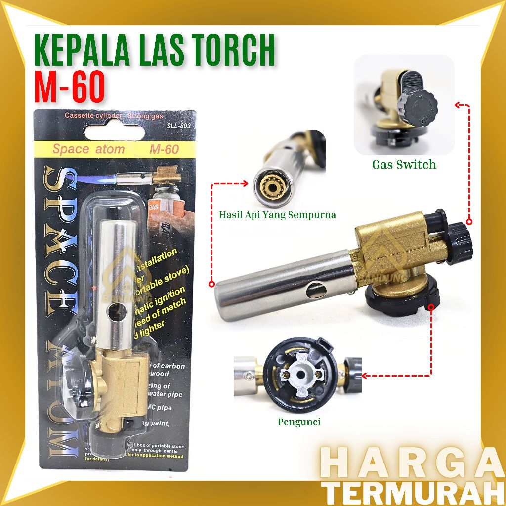 KEPALA LAS M-60  | GAS TORCH | ALAT LAS TEMBAGA | KEPALA LAS PORTABEL | KEPALA LAS GAS KALENG