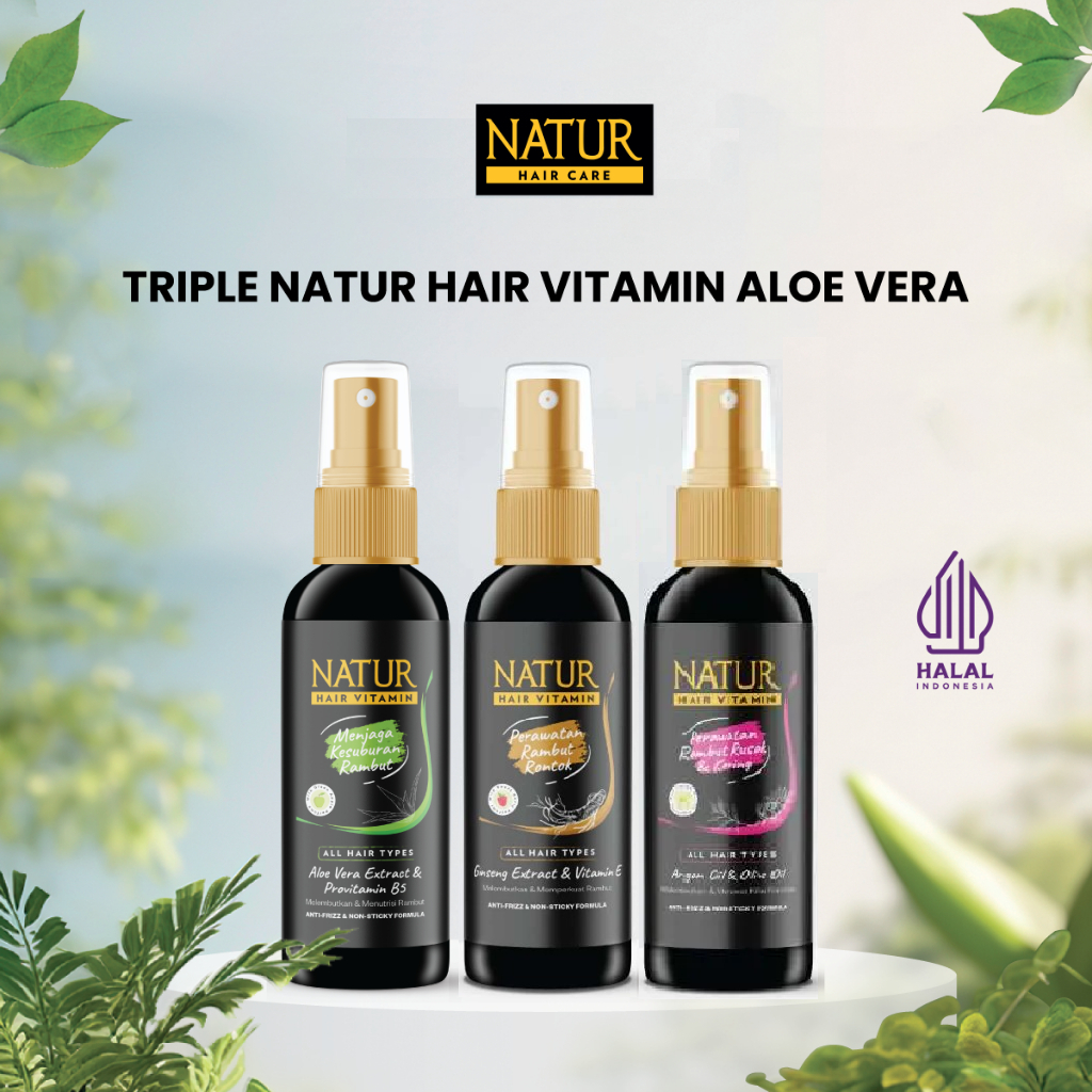NATUR Hair Vitamin 80ml - Vitamin Perawatan Rambut Rontok / Kusam / Diwarnai