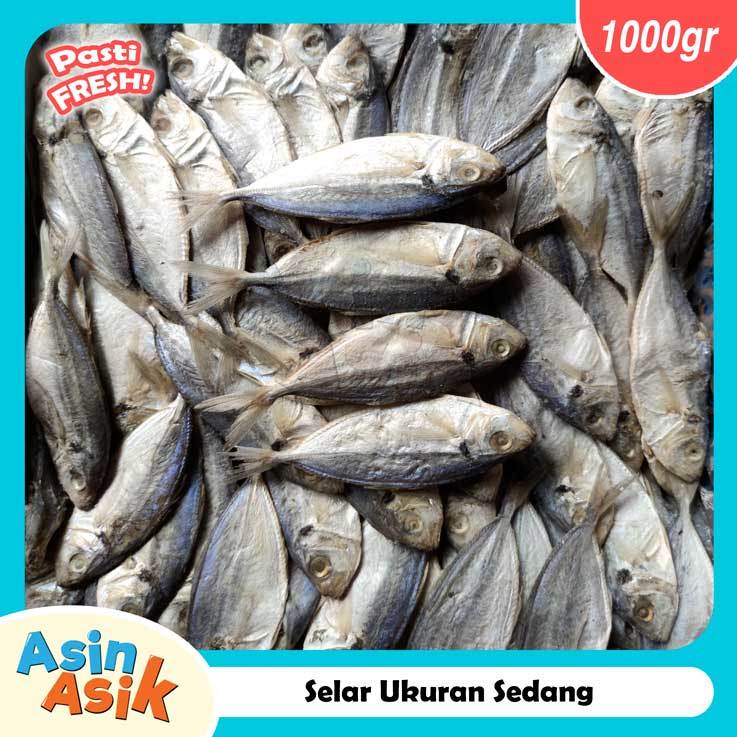 

Ikan Asin Selar Ukuran Sedang Premium Kualitas Super Segar Fresh 1Kg