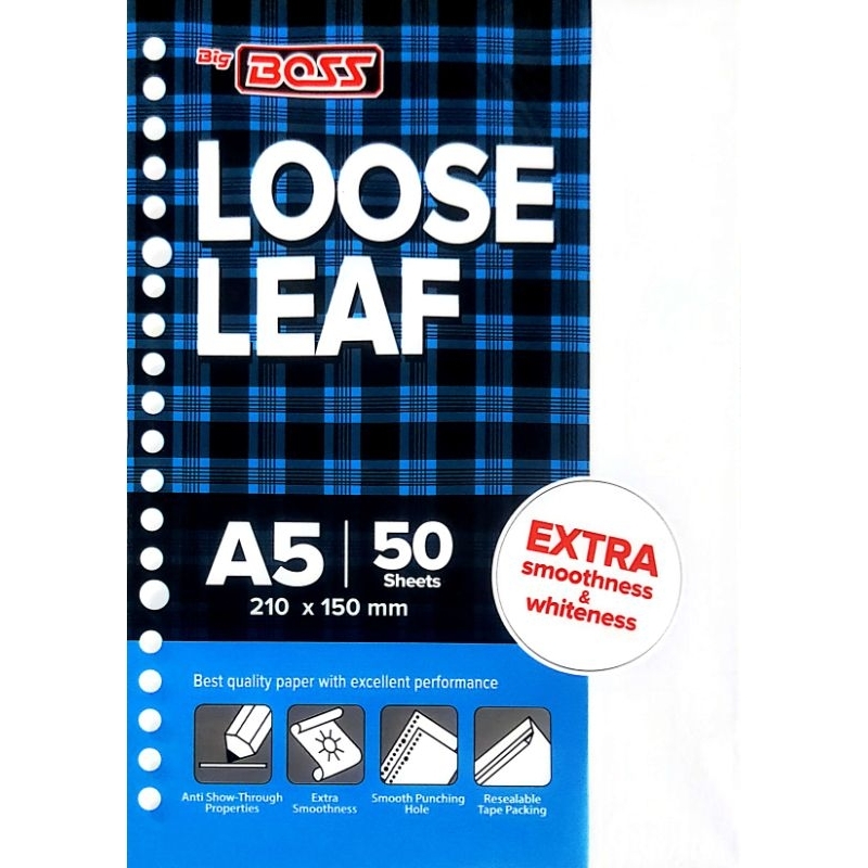 

Kertas Binder Big Boss Loose Leaf A5 & B5 ( pack )