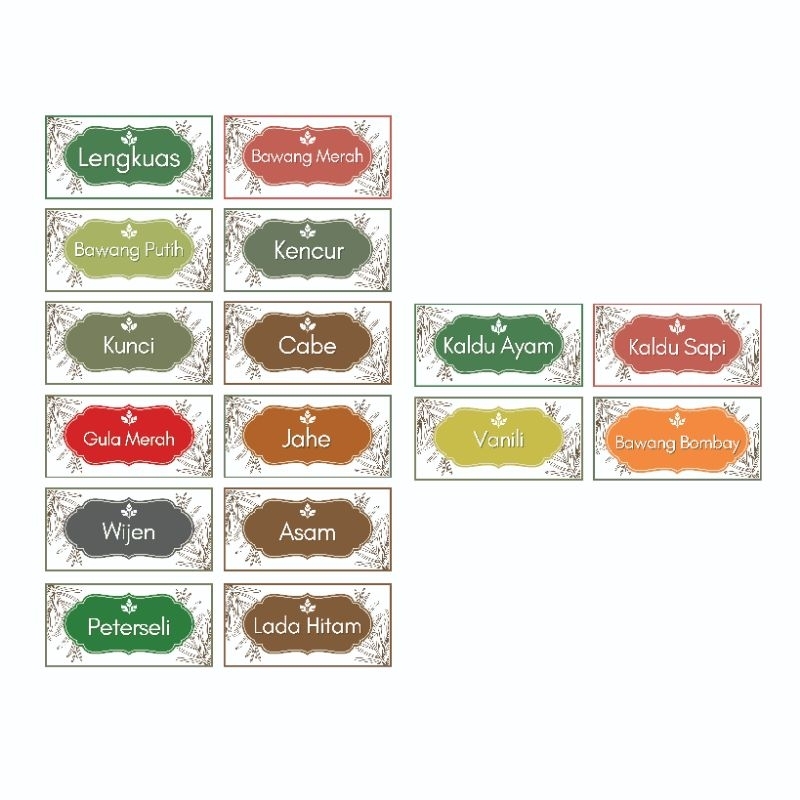 

Stiker Bumbu Dapur Rempah - Rempah (Varian tersedia di gambar)