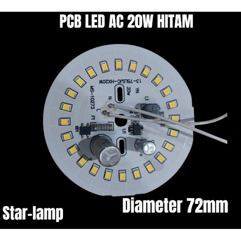 PCB LED AC 20W HITAM/YN
