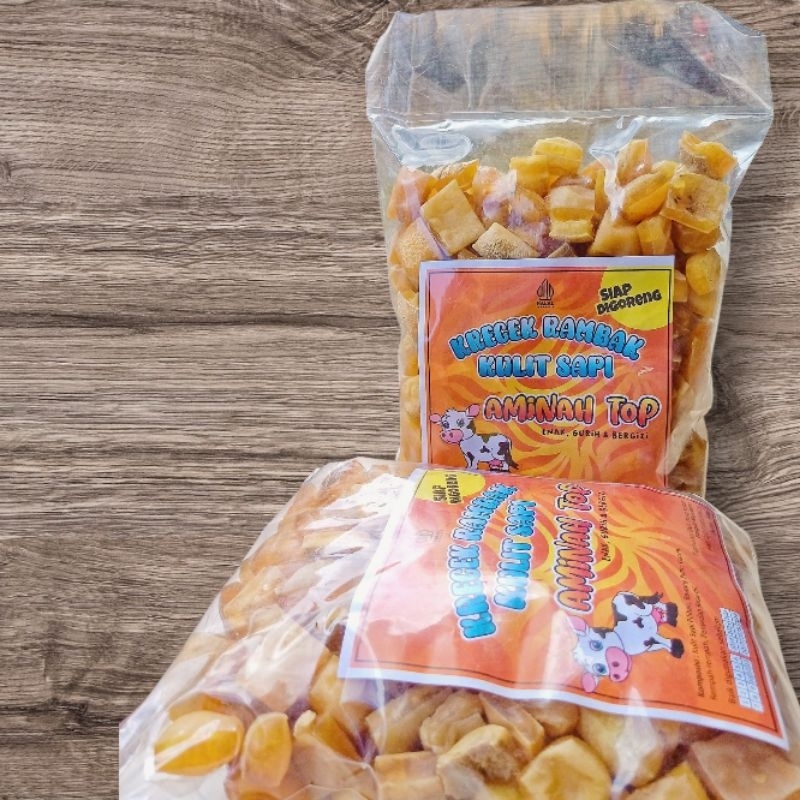 

KRECEK RAMBAK KOTAK DADU - KRUPUK RAMBAK - KRUPUK RAMBAK KULIT SAPI ASLI 1Kg AMINAH TOP KRECEK RAMBAK