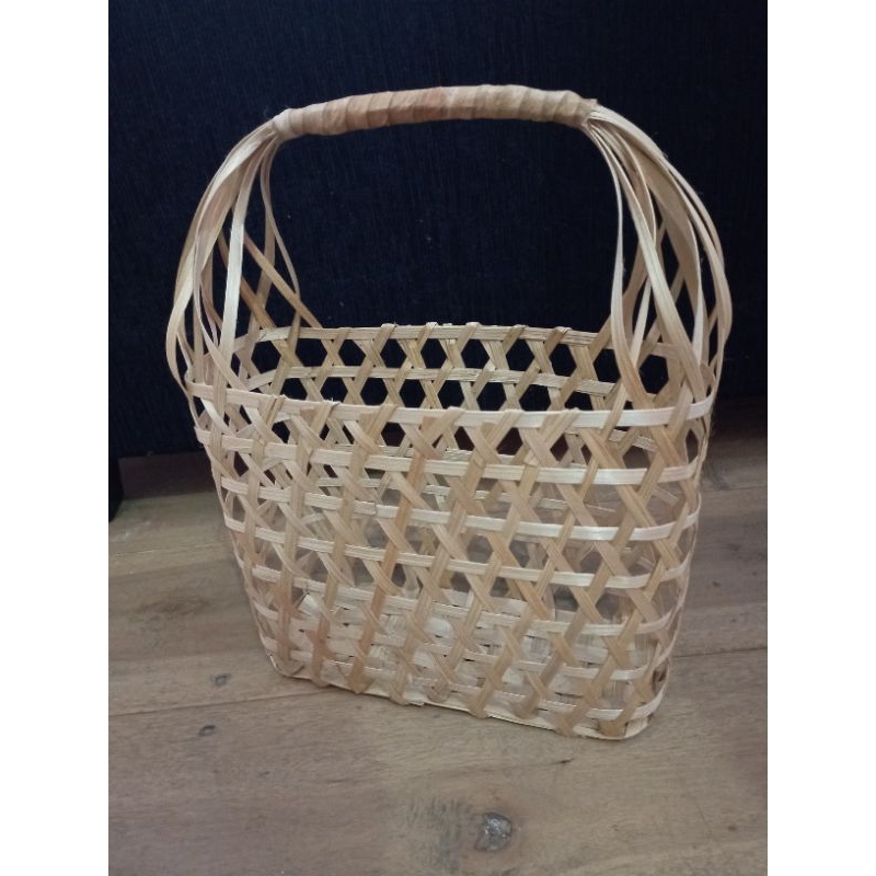 tas keranjang anyaman bambu/ tas hampers anyaman bambu/ tas handuk anyaman bambu