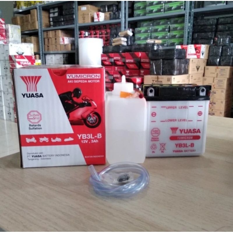 Aki Honda CB Lama Yuasa Basah YB3L-B 3Ah 12V