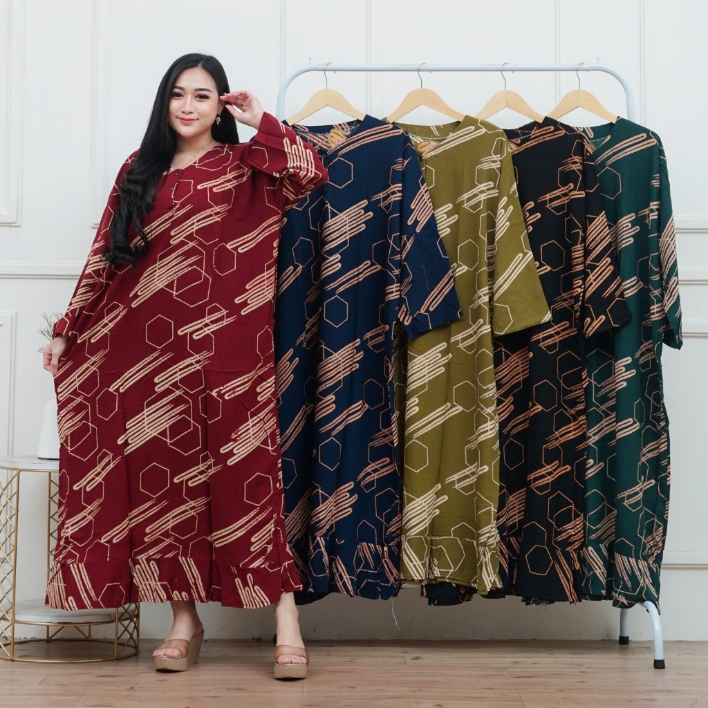 daster lengan panjang ukuran jumbo Ld maks 130 Pb 127