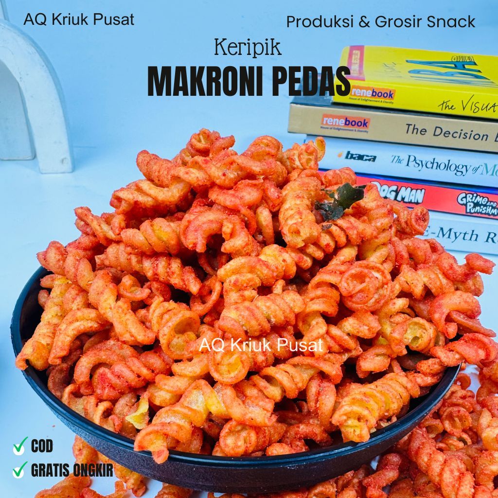 

Makroni spiral pedas 500gr daun jeruk / keripik makroni pedas / kripik makroni gurih pedas