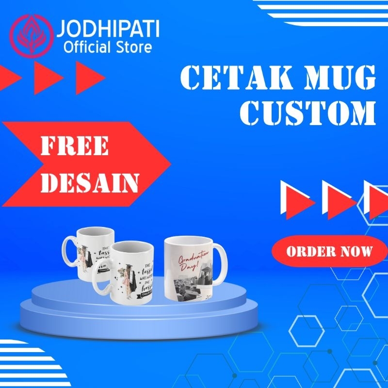 Custom Mug Satuan / Lusinan Free Desain