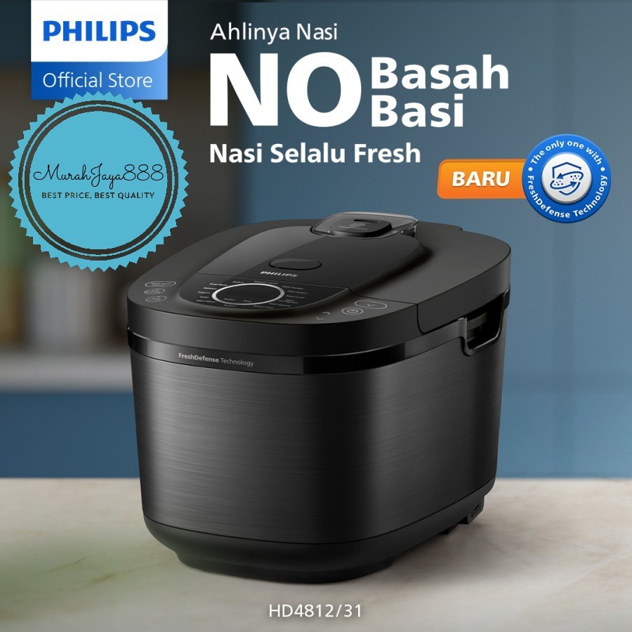 Philips Digital Rice Cooker Magicom 1.8 L HD 4812 - 3000 Digital Series Premium HD4812/31 - Hitam - 
