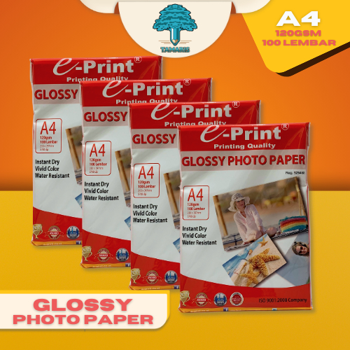 E-PRINT GLOSSY PHOTO PAPER A4 120 gsm 100 Lembar