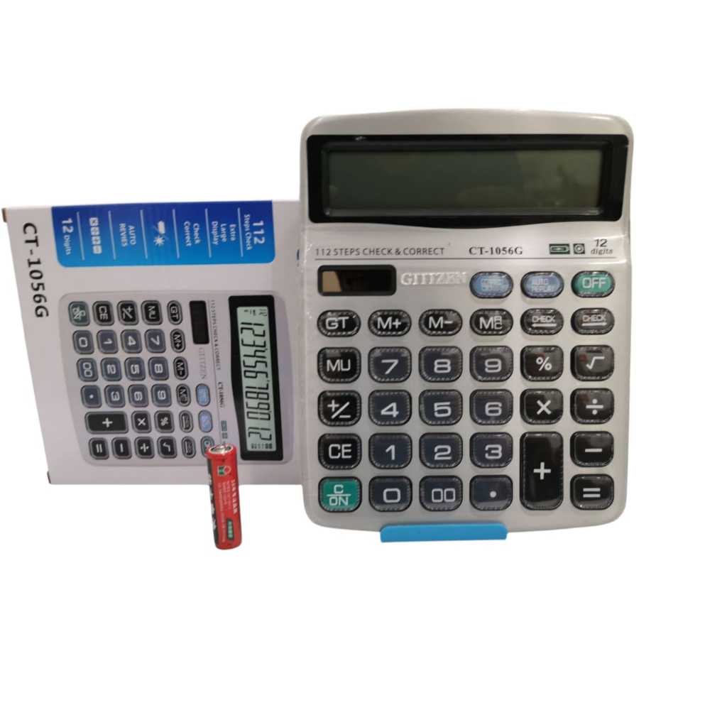 

(1 Pcs) Calculator 12 Digit CT-1056G / Kalkulator 12 Digit CT-1056G Check & Correct