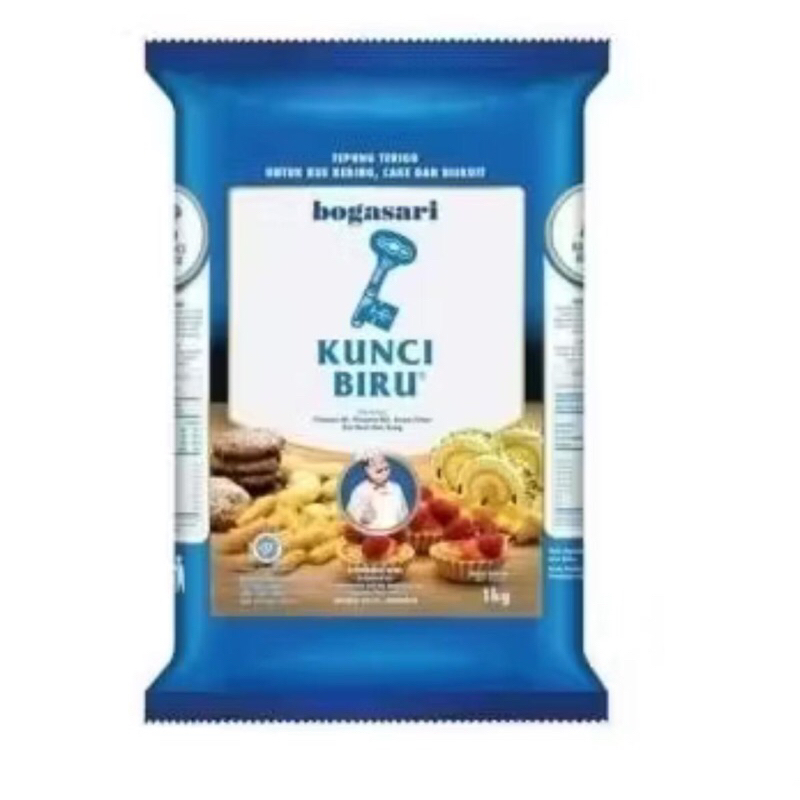 

Tepung Terigu Kunci Biru 1 kg / TEPUNG PROTEIN RENDAH