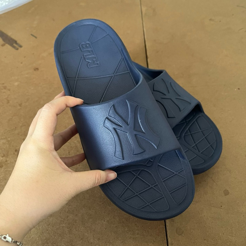 Sandal Slop NY Pria Biru Sandal Selop NY Wanita Biru Sandal Slide On Unisex NY Biru Premium