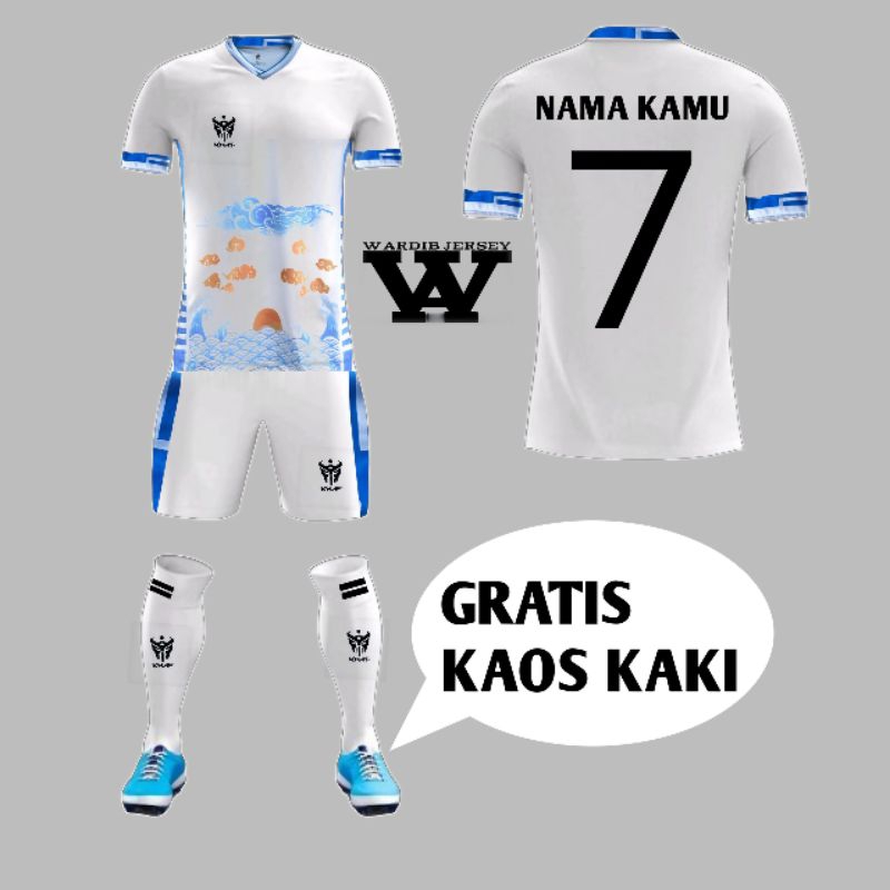 JERSEY OLAHARAGA FUTSAL SEPAK BOLA CUSTOM SABLON NAMA NOMOR GRATIS KAOS KAKI