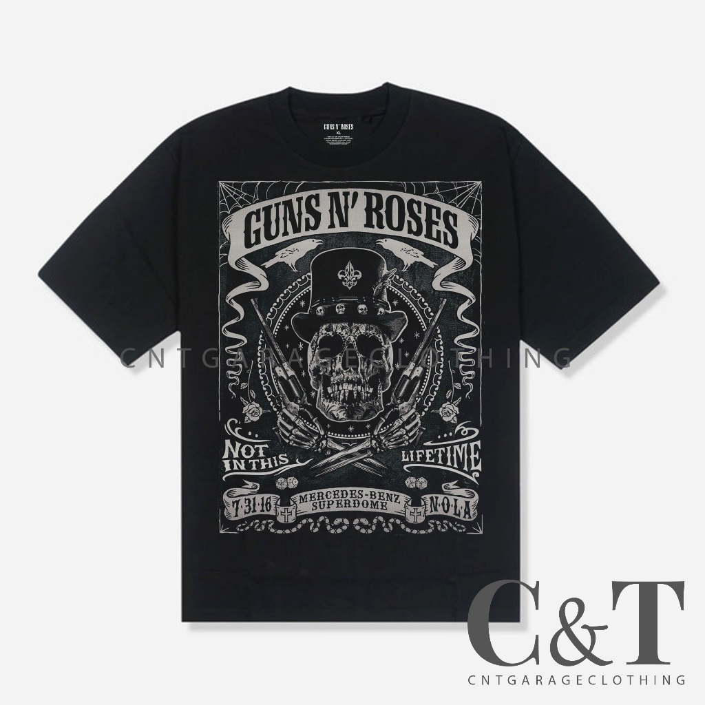 CNTGARAGECLOTHING | GUNS N ROSES MERCEDEZ-BENZ SUPERDOME TSHIRT | GNR 075 | SHIRT TSHIRT SHIRTS DIST