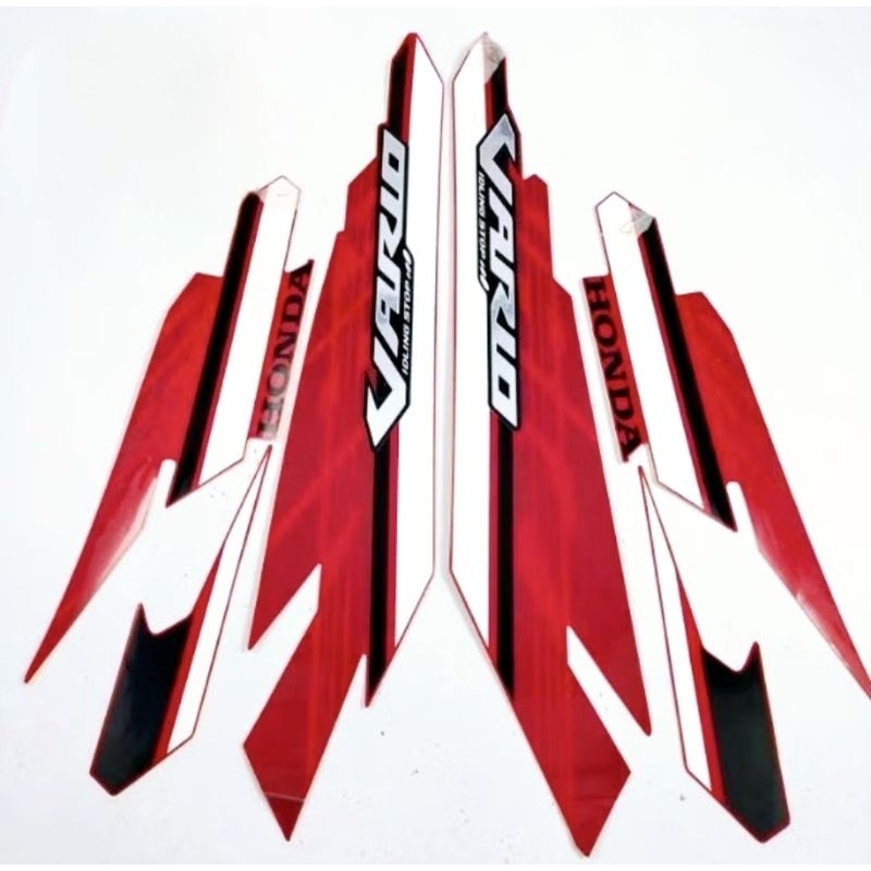 Striping Stiker Polet list motor honda vario 125 2017 idling stop merah list body standar original k