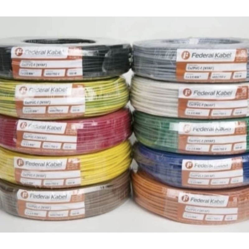 Kabel NYAF 2.5 mm2 FEDERAL Serabut NYAF 2.5mm 450/750V 1Roll 100 Meter