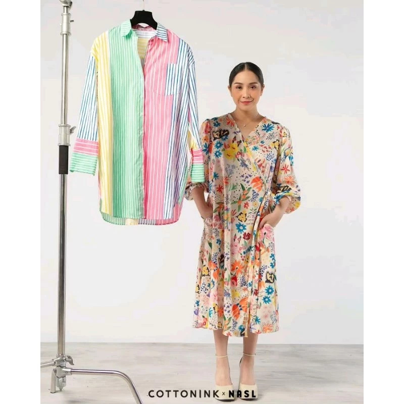 Cottonink x Nagita Slavina Beige Fleur Haluki size S