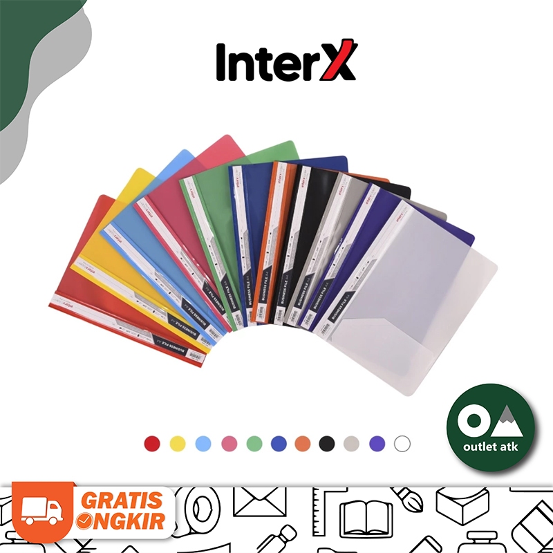 Business / Bisnis File A4 Inter X Stopmap Plastik per pack isi 12