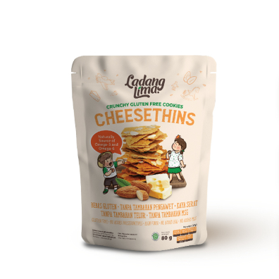 

LADANG LIMA Cheesethins Cookies 80gr - Gluten Free Snack Crispy