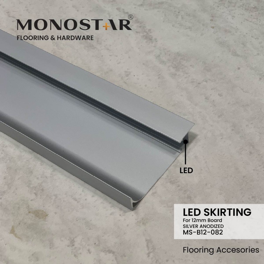 PLINT SKIRTING ALUMUNIUM–AKSESORIS LIST LANTAI untuk LED 3M