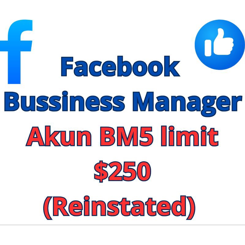 Akun Facebook Tua BM5 Reinstated limit $250
