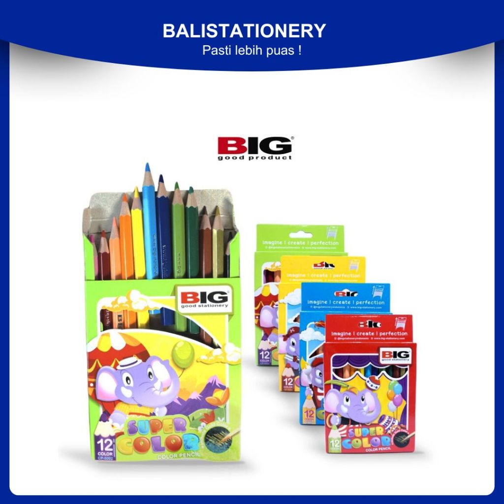 

BIG Pensil Warna - 12 Warna Pendek CP-5002 Colour Pencils