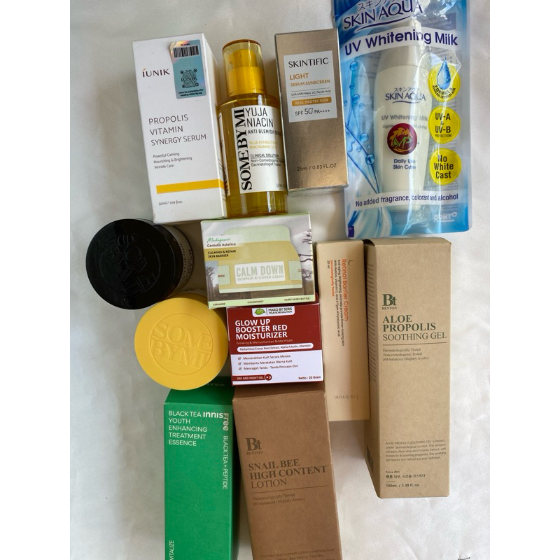 Preloved Skincare Skintific Light Serum Sunscreen Skinaqua Uv Whitening Milk Somebymi Yuja Niacin Be