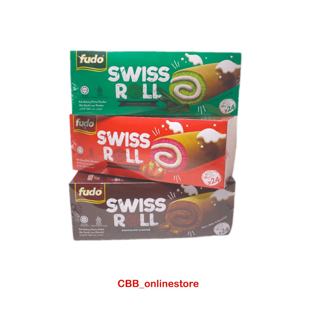 

Fudo Swiss Roll - Roll Cake dengan 3 pilihan rasa isi 24pcs per box