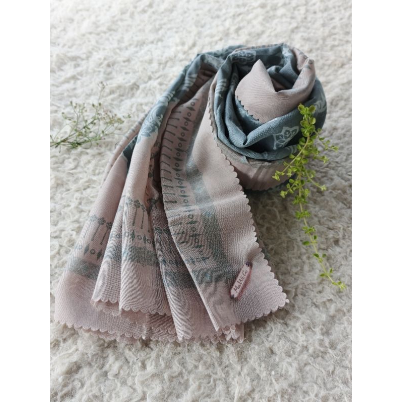 Hijab Motif Voal Premium (Hijau Mint)