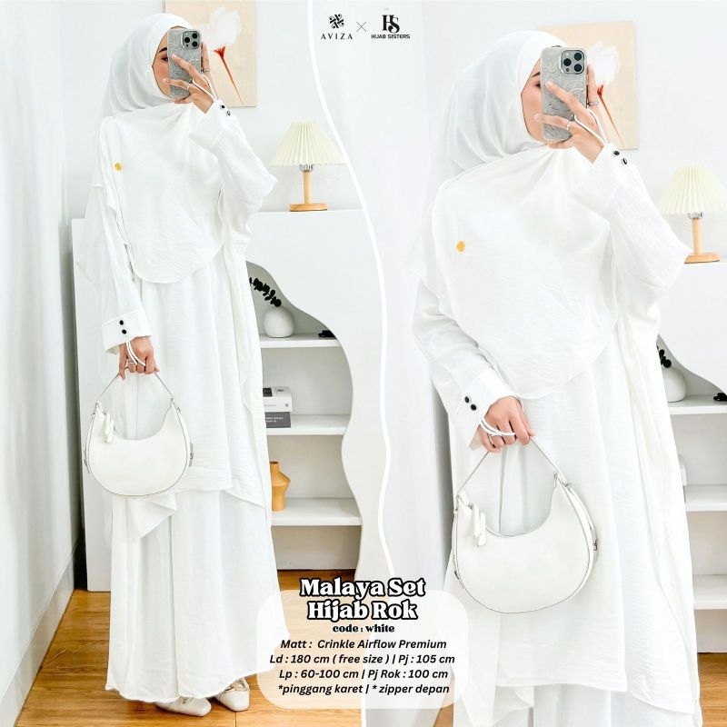 GAMIS MALAYSIA - MALAYA SET HIJAB ROK CRINKLE