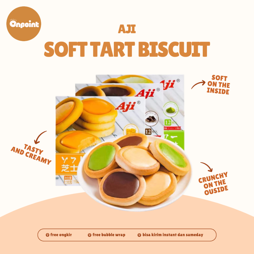 

Aji Soft Tart Biscuit | Biskuit Cemilan Kue Tart Mini Banyak Rasa