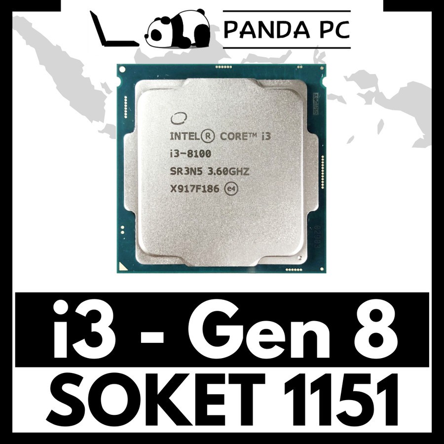 Processor Core i3 Gen 8 LGA 1151 8100 8100T Coffee Lake Mobo H310